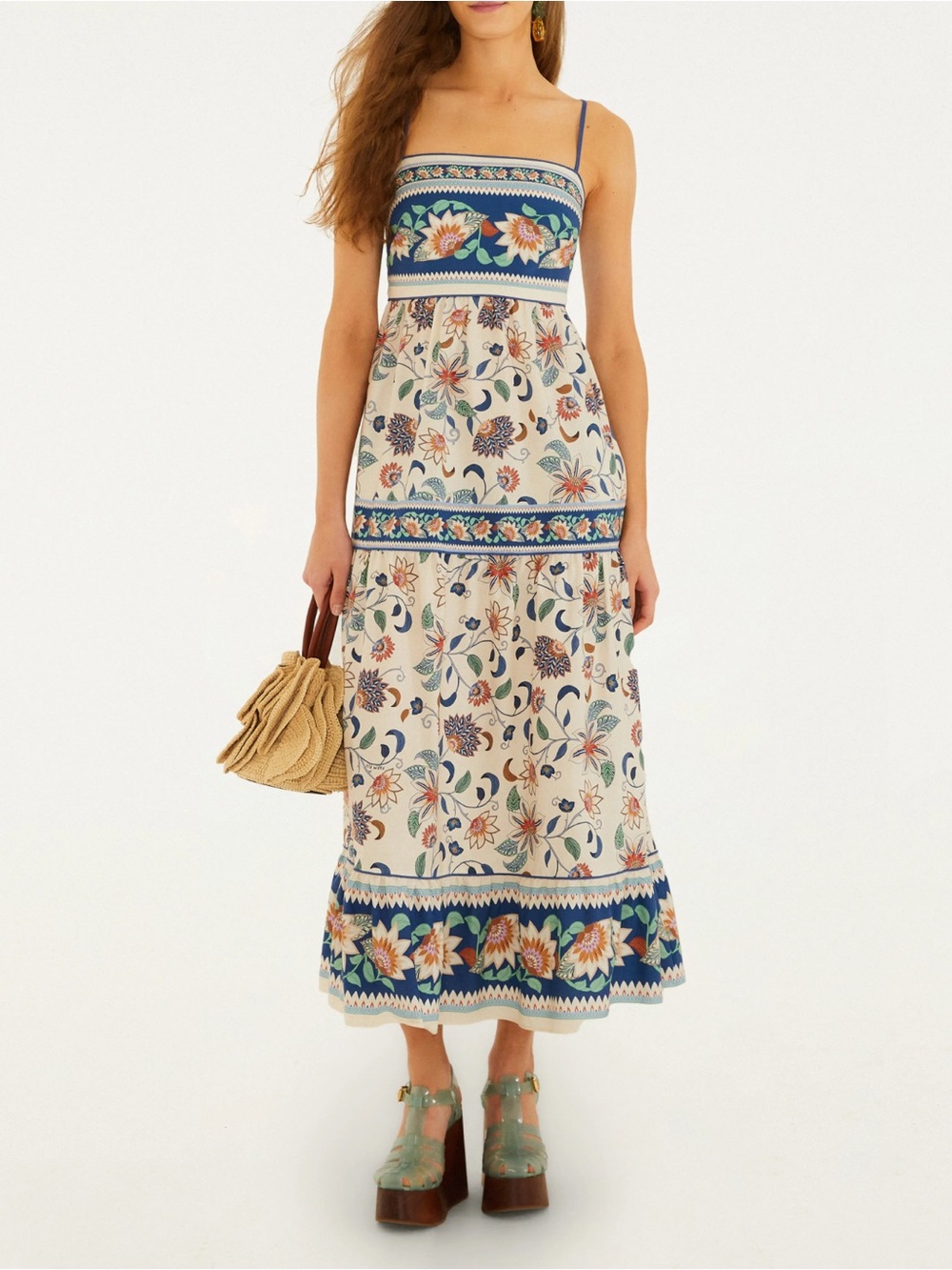 Farm Rio Delhi Floral Tapestry Print Sundress